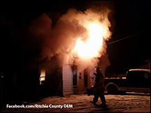 Battling a structure fire in the snow.